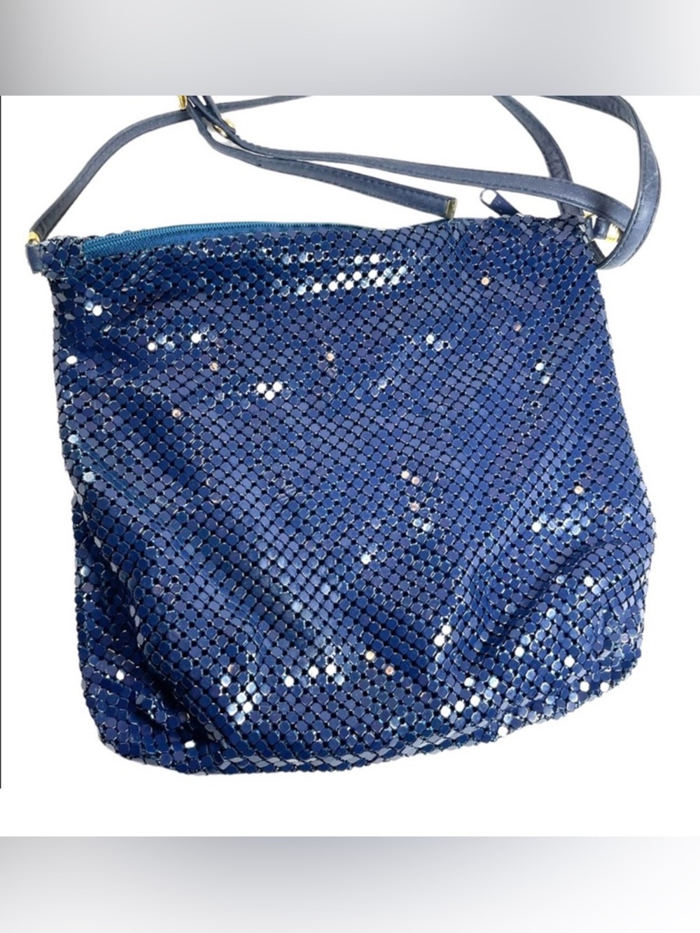 Vintage Whiting & Davis Nautical Sailor blue Chain mail metal mesh purse…